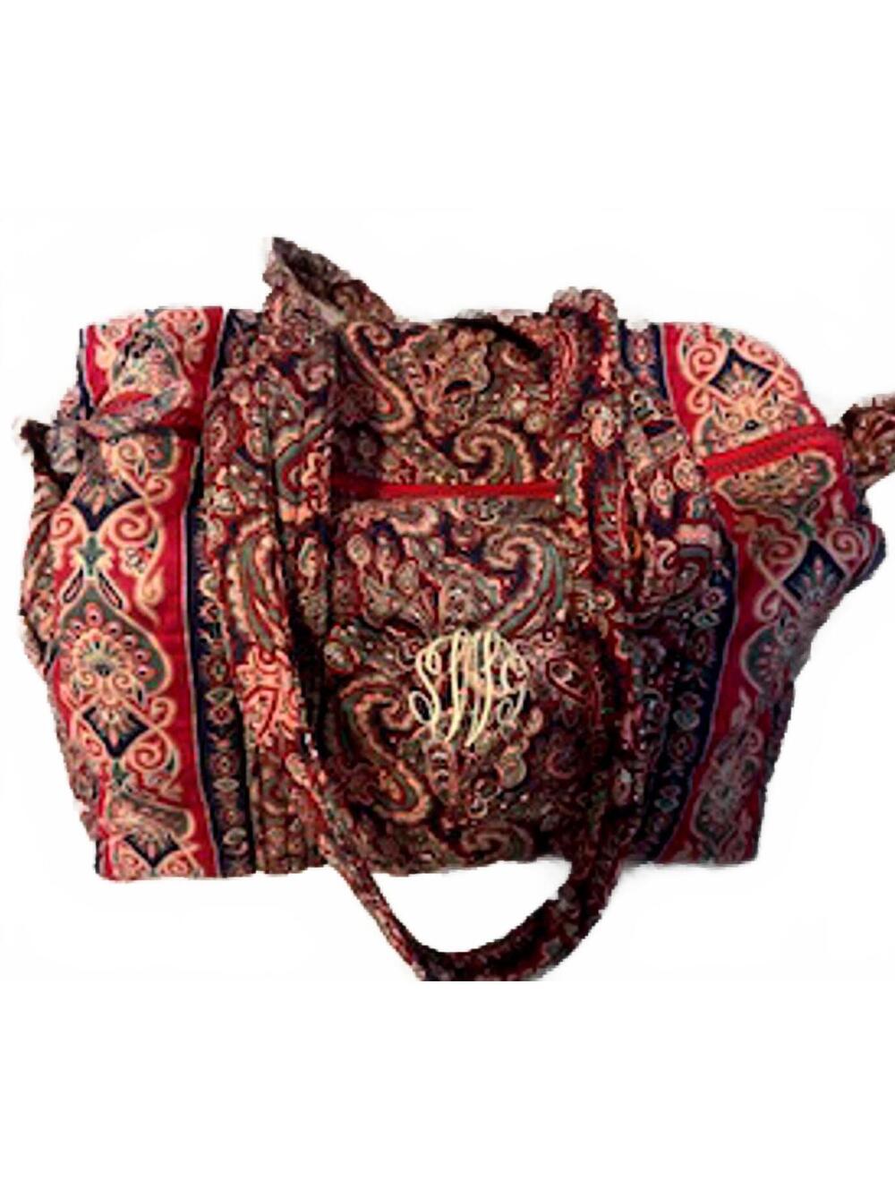 Vintage Vera Bradley retired paisley very rare monogramed Shoulder Purse